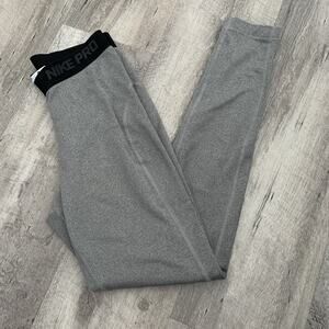 NIKE PRO Leggings Womens Size Small Dri-Fit Grey Full Length
